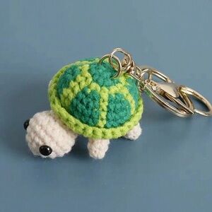 Handmade crochet Turtle Keychain